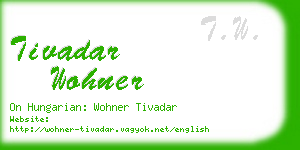 tivadar wohner business card